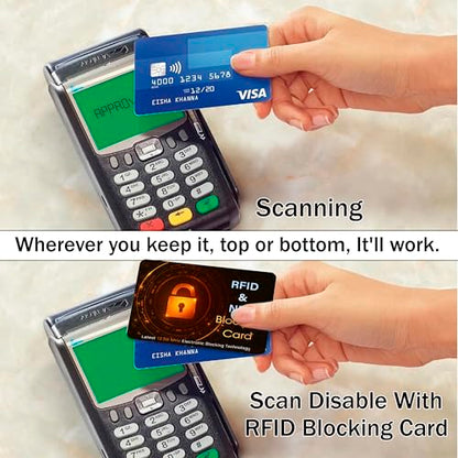 SaiTech IT 5 Pack RFID Blocking Card for Credit Debit Card, Orange Black SL - color: Oragne SL