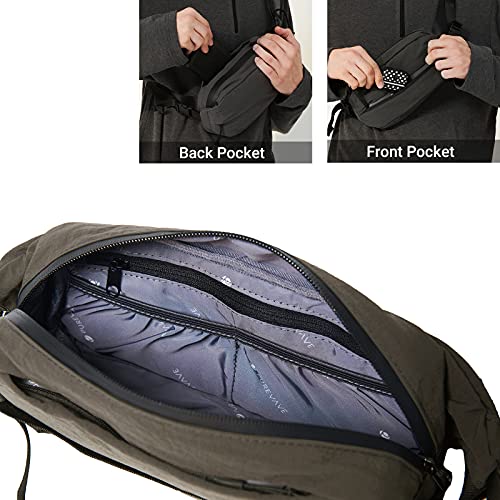 Purevave Washed Nylon Small Sling Bag for Men, Crossbody Bag for Men, Mens Sling Bag Crossbody 2.5L - color: Grey