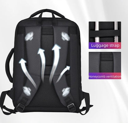 17/15.6" Business laptop backpack, PU Travel backpack,carry on backpack, Expandable laptop backpack Women Men,college backpack (02#updated, Black) - color: 02#black, style: 02#updated
