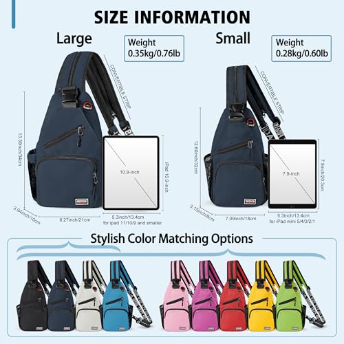 Geestock Convertible Sling Bag Crossbody Backpack for Women Men, Navy Blue - color: Navy Blue, size: Large