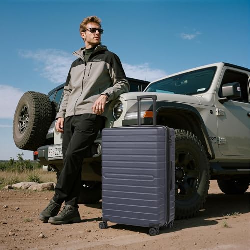 Eeeza Luggage Sets 5 Piece,Hardside Expandable Durable Luggage,21"/25"/30" - color: PorscheBlue
