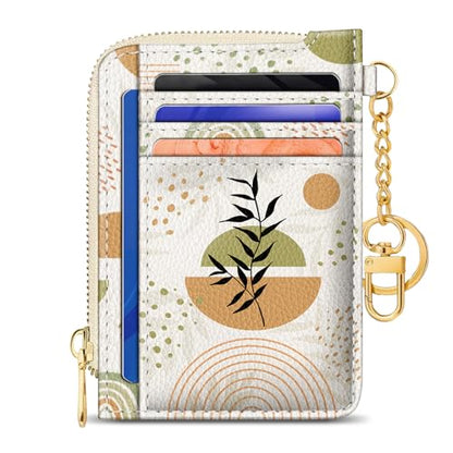 GIANCOMICS Slim Wallet Women, Credit Card Holder, Small Rfid Abstract Leaf - color: Abstract Leaf