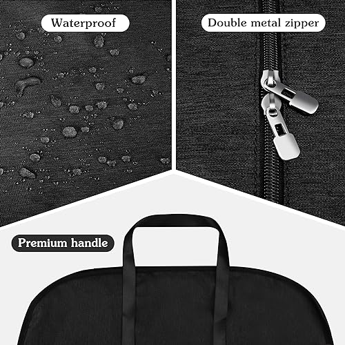 Limoomil 60" Heavy‑Duty Garment Bag, Wedding & Gown Cover, Darkgrey - color: Darkgrey, size: 60" x 24" x 5"