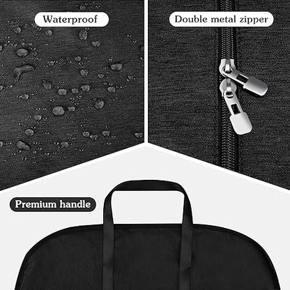Limoomil 60" Heavy‑Duty Garment Bag, Wedding & Gown Cover, Darkgrey - color: Darkgrey, size: 60" x 24" x 5"