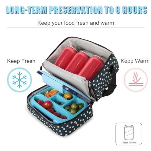 Tilami Rolling Backpack for Kids 19 inch with Lunch Bag Wheeled Laptop Backpack,Green dots - color: Green Dots