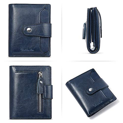 BOSTANTEN Leather Womens Wallet Small RFID Blocking Credit Card Holder - color: 5-Navy