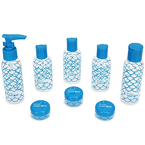 9 Piece TSA Approved Travel Bottle Set - BPA Free (Waves) - color: Waves