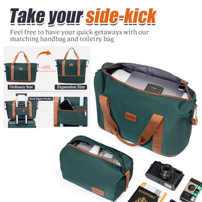 Cosbarn Luggage Sets Hardshell 5 Piece Durable Suitcases with Wheels - color: DarkGreen