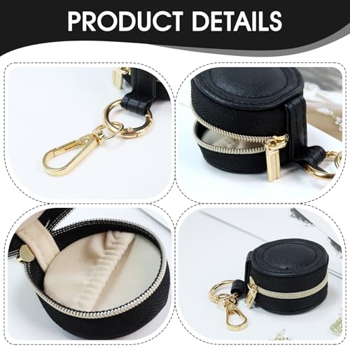 Portable Ring Keychain Holder - Black Jewelry Holder - color: Black