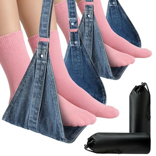 Asaiter-Airplane Foot Hammock for Plane Travel Essentials - Airplane Travel Essentials, Long Flight Foot Rest - Plane Gadgets (Deep Blue 2) - color: Deep Blue 2