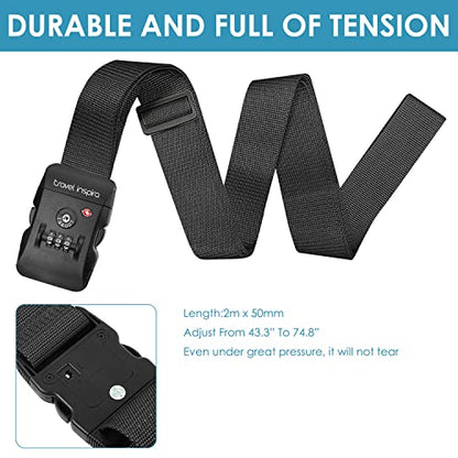 Travel Inspira Luggage Straps for Suitcases with TSA Lock - color: Red