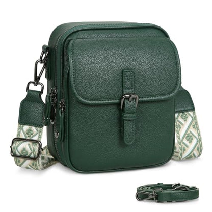 Leather Crossbody Bag for Women Small Anti Theft Messenger Purse - color: Green