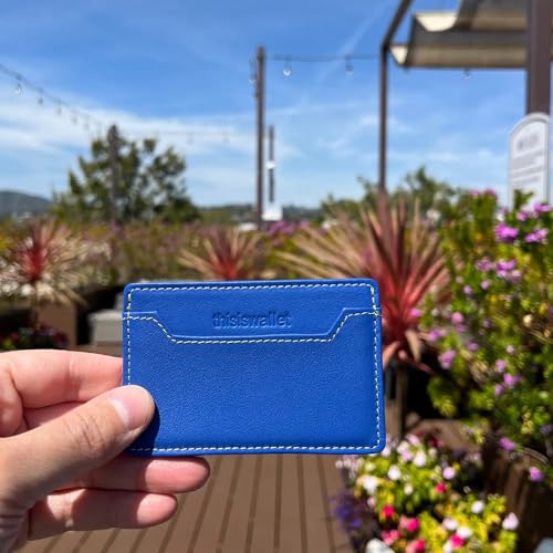Minimalist Wallet for Men & Women – Ultra Slim Credit Card Holder Small Front Pocket Wallet – Compact, Thin, Lightweight Design - style: 2-card (Blue)
