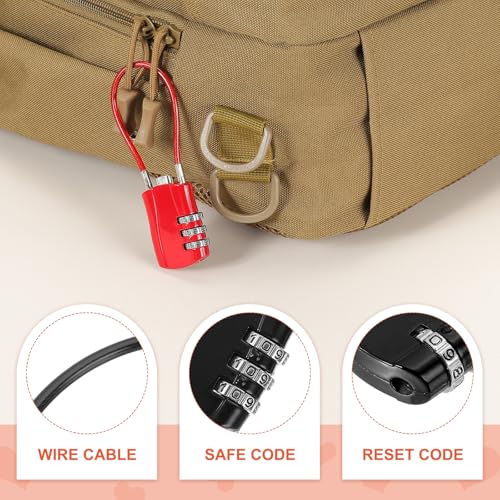 MECCANIXITY 2pcs Luggage Travel Lock 3 Digit Cable Combination Lock Black - color: Black, size: 12 Inch