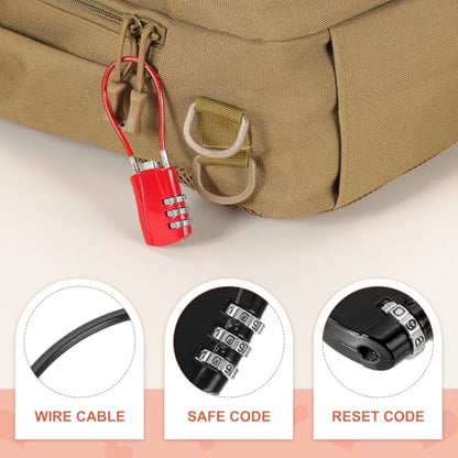 MECCANIXITY 2pcs Luggage Travel Lock 3 Digit Cable Combination Lock Black - color: Black, size: 12 Inch