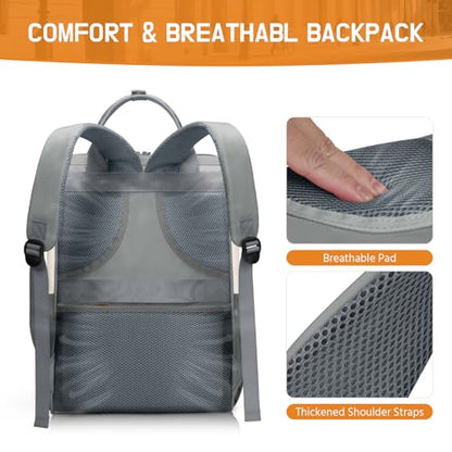 Maelstrom Laptop Backpack for Women Men, 15.6-17.3" Waterproof Travel Bag - color: Grey, size: 15.6 Inch