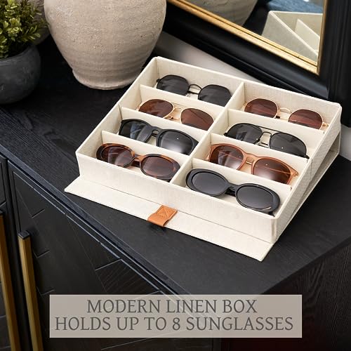 Beautiful Sunglass Storage Organizer For 8 Pairs - Stylish Case/Holder