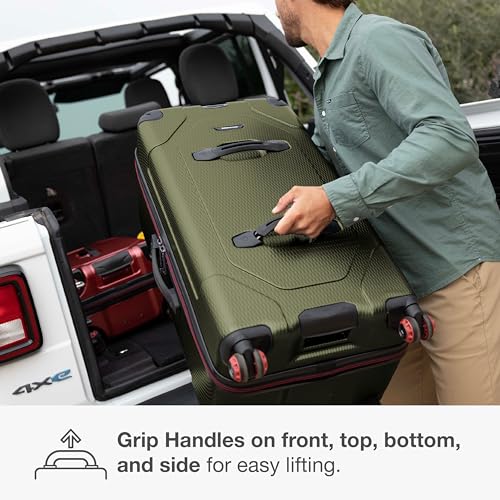 Traveler's Choice Maxporter II Polycarbonate Hardside Trunk with Spinner Wheels, Green, 28-Inch Medium Trunk - color: Dark Green, size: 28-inch Medium Trunk