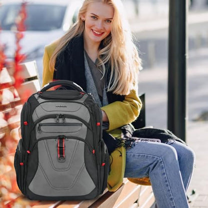 KROSER Travel Laptop Backpack 17.3 Inch XL Computer Backpack for Men/Women - color: Black/Grey, size: 17.3 inch