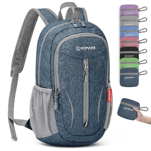 ZOMAKE Lightweight Packable Backpack, 10L Small Foldable Daypack for Hiking - color: Navy Blue A3, size: 10L