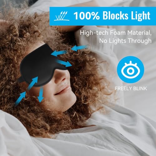 Sleep Mask for Lash Extensions, 3D Contoured Weighted Eye Cover - color: Black Pink