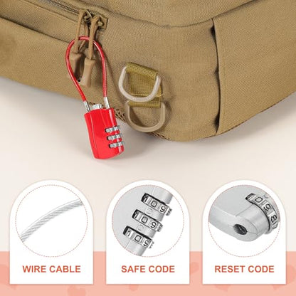 MECCANIXITY 2pcs Luggage Travel Lock 3 Digit Cable Combination Lock Silver - color: Silver, size: 5 Inch