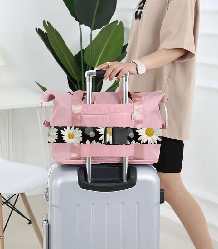 Luggage Straps for Suitcases Travel Belt Accessories, Cute Suitcase Strap, Adjustable Luggage Belt Strap, Heavy Duty with Quick-Release Buckle Luggage Strap Cute Daisy - color: Cute Daisy