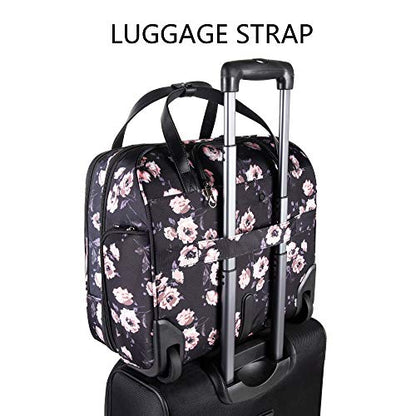 KROSER 15.6 Inch Rolling Laptop Computer Bag,Wheeled Briefcase for women