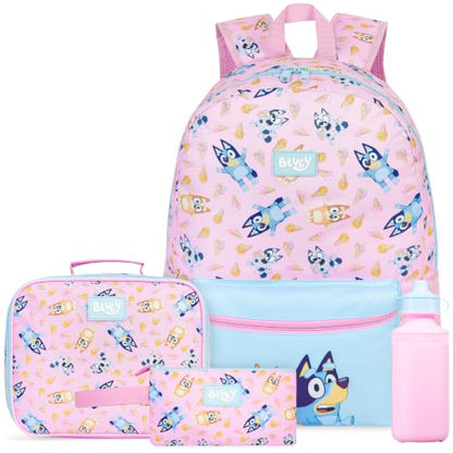 Get Trend Bluey Girls Backpack, Lunch Bag, Pencil Case, Water Bottle - color: Multi Bluey