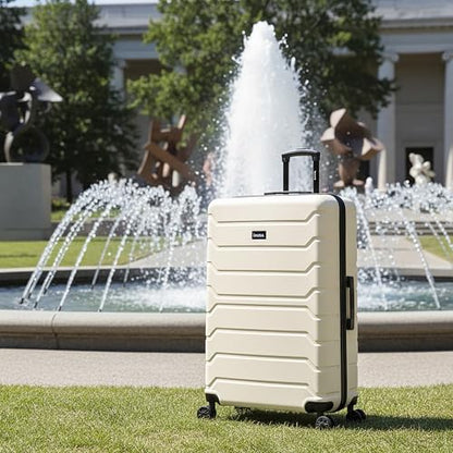 InUSA TREND Luggage with Spinner Wheels | Durable lightweight Hardside Suitcase, Travel Bag with Handle and Trolley | 32-inch Extra-Large Checked luggage | Sand - color: Sand, size: 32 Inch