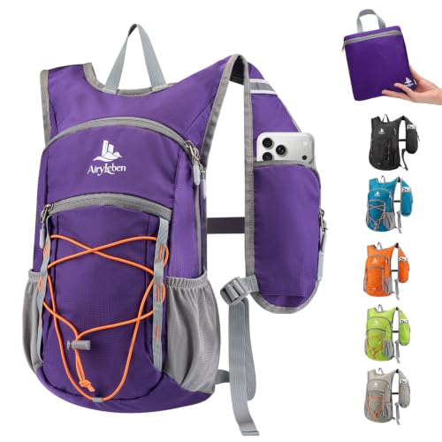 14L Small Hiking Backpack, Packable Travel Daypack for Men Women - color: Purple