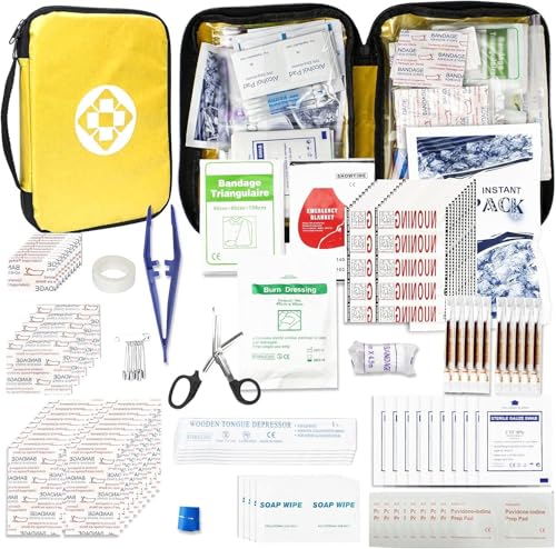 First Aid Kit 300PCS Car Home Camping Essentials Yellow 1st Aid - color: Yellow-300pcs