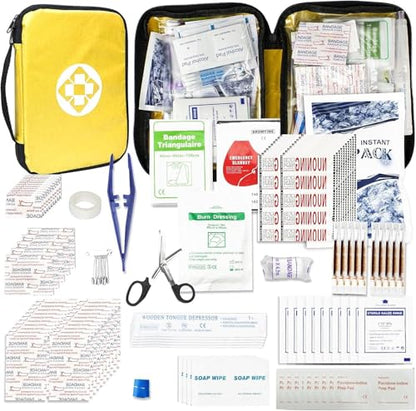 First Aid Kit 300PCS Car Home Camping Essentials Yellow 1st Aid - color: Yellow-300pcs
