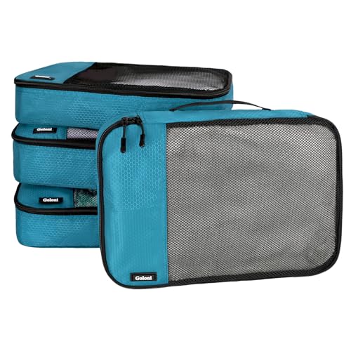 Packing Cubes for Travel,4 Set Packing Cubes for Suitcases,Lightweight Mesh Luggage Organizer Bag with Double Zipper,Blue - color: Blue