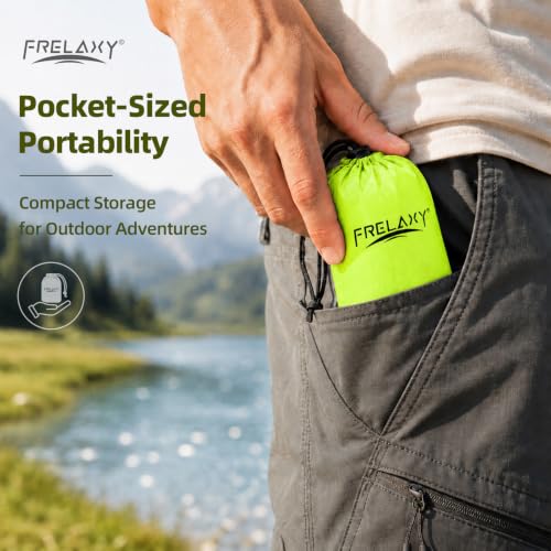 Frelaxy Pocket Picnic Blanket, Waterproof Blanket for Beach Festival - color: Neon Green & Black, size: 28'' x 47''