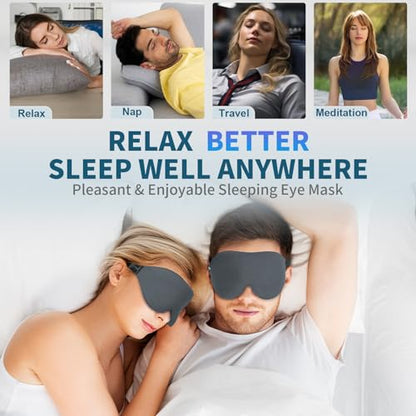ZGGCD Sleep Mask for Side Sleeper, Light Blocking Eye Mask for Women Men | 3D Contoured Night Blindfold, Luxury Sleeping Eye Cover, Adjustable Strap, Eyeshade for Travel Nap, Flight Essentials, Grey - color: Grey