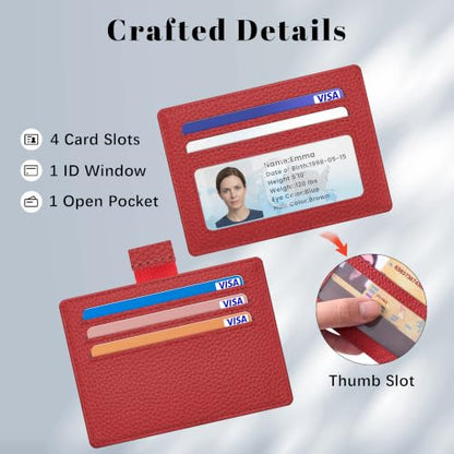 Airkit Small Slim ID Case, Womens Credit Card Holder Wallet, RFID Sleeve - color: Wine Red
