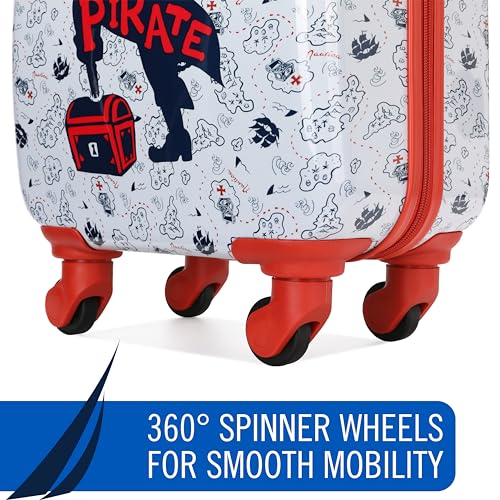 Nautica Kids Luggage - 18" Airline Approved Rolling Hardside Upright Carry-on Suitcase with Wheels (Pirate Ahoy) - color: Pirate Ahoy