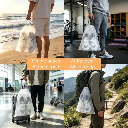 15 Pack Shoe Bags for Travel – Transparent,Essential for Travel, Storage for Miscellaneous Items
