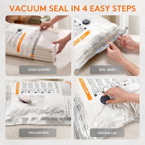 16 Combo Vacuum Seal Bags for Clothing Travel with USB/Type-C Pump