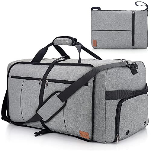 100L EXTRA LARGE Foldable Waterproof Travel Duffel Bag for Men Women Gray - color: Gray, size: 100L