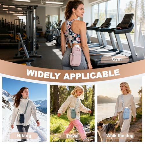 SYTRAH Water Bottle Carrier Bag with Strap, Insulated Corssbody Purse - color: Antique Green