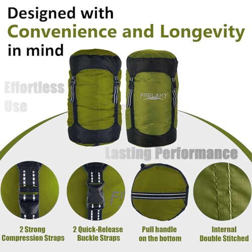 Frelaxy Compression Sack, 40% More Space! Sleeping Bag Stuff Sack - color: Army Green, size: Large