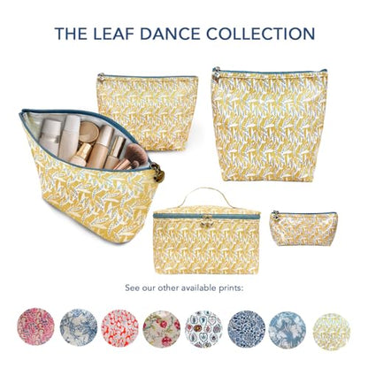 Jacaranda Living Extra Small Cosmetic Bag - Water-Resistant, PVC-Lined - Leaf Dance - color: Leaf Dance, size: Extra Small Cosmetic Bag