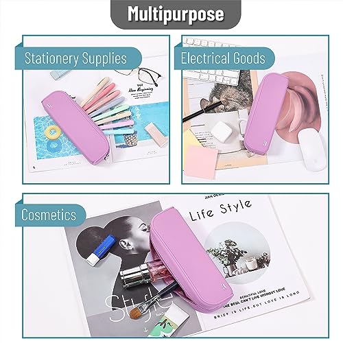 Mr. Pen- Silicone Pencil Case, Aesthetic Pencil Bag for Women, Makeup Pouch - color: Dusty Pink