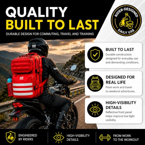 riderbag Xtreme Tactical Sport Bag, 45L Gym, Travel and Adventure Backpack - color: Red, size: 45L