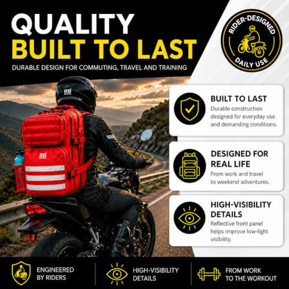 riderbag Xtreme Tactical Sport Bag, 45L Gym, Travel and Adventure Backpack - color: Red, size: 45L