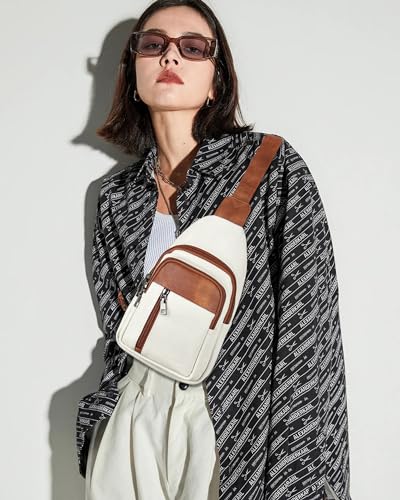 MASINTOR Sling Bag for Women, Crossbody Fanny Pack Sling Backpack, Beige - color: Beige Brown