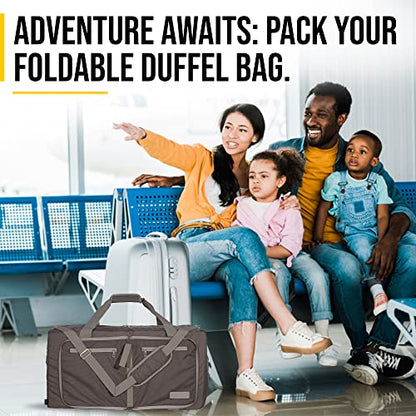 LEGEND 80L Foldable Duffle Bag With Shoe Compartment - Chocolate - color: Chocolate, size: 80L