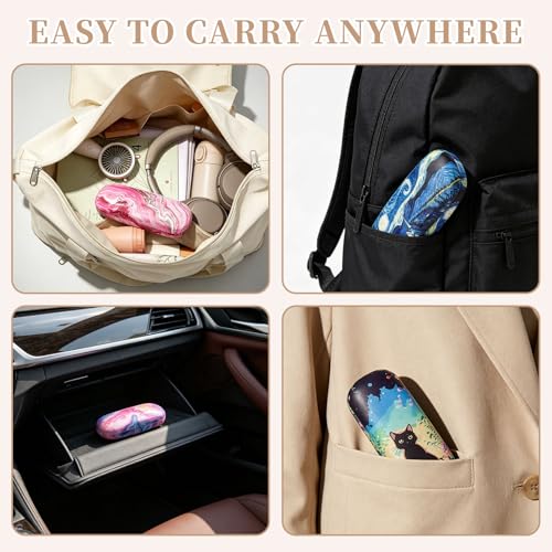 WOZEAH Eyeglasses Case Hard Shell, Protective Glasses Case for Women Men, Portable Eyeglass Holder Box with Cleaning Cloth - color: Apricot Blossoms